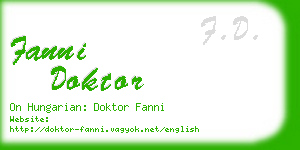 fanni doktor business card